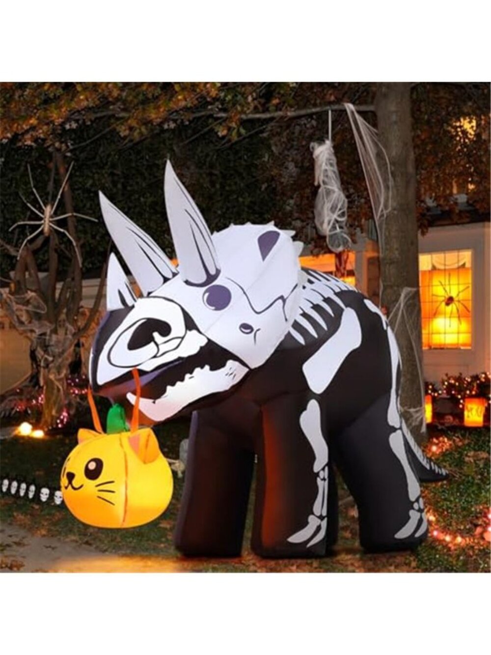 6.5 FT Long Halloween Inflatables Dinosaur Outdoor Decorations Blow Up Yard